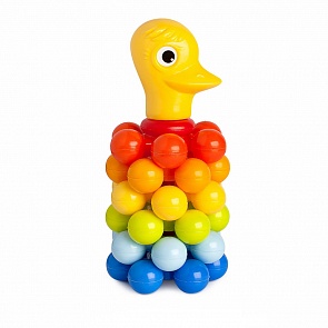 Пирамида-мини - Уточка с шариками, 18 см (Русский Стиль, 9249)